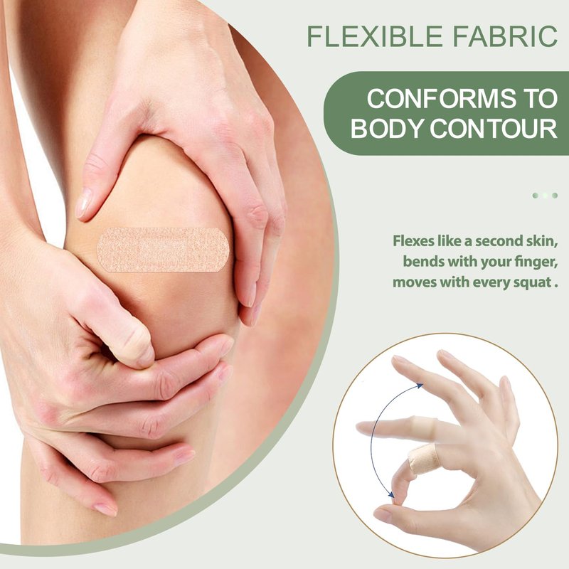 Hysimedy Silicone Bandages for Sensitive Fragile Skin 1"x3" 50 Count Flexible Fabric Latex Free Hypoallergenic Breathable Small Bandages for Wounds Easy Painless Removal for Geriatric and Children