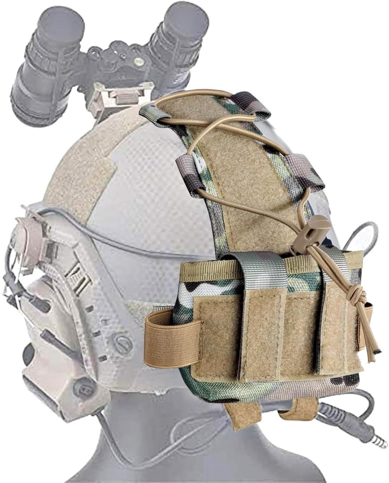Tactical Helmet Battery Pouch Airsoft Helmet Counterweight Pouch Military Hunting Helmet Accessory (MC/CP Camo)