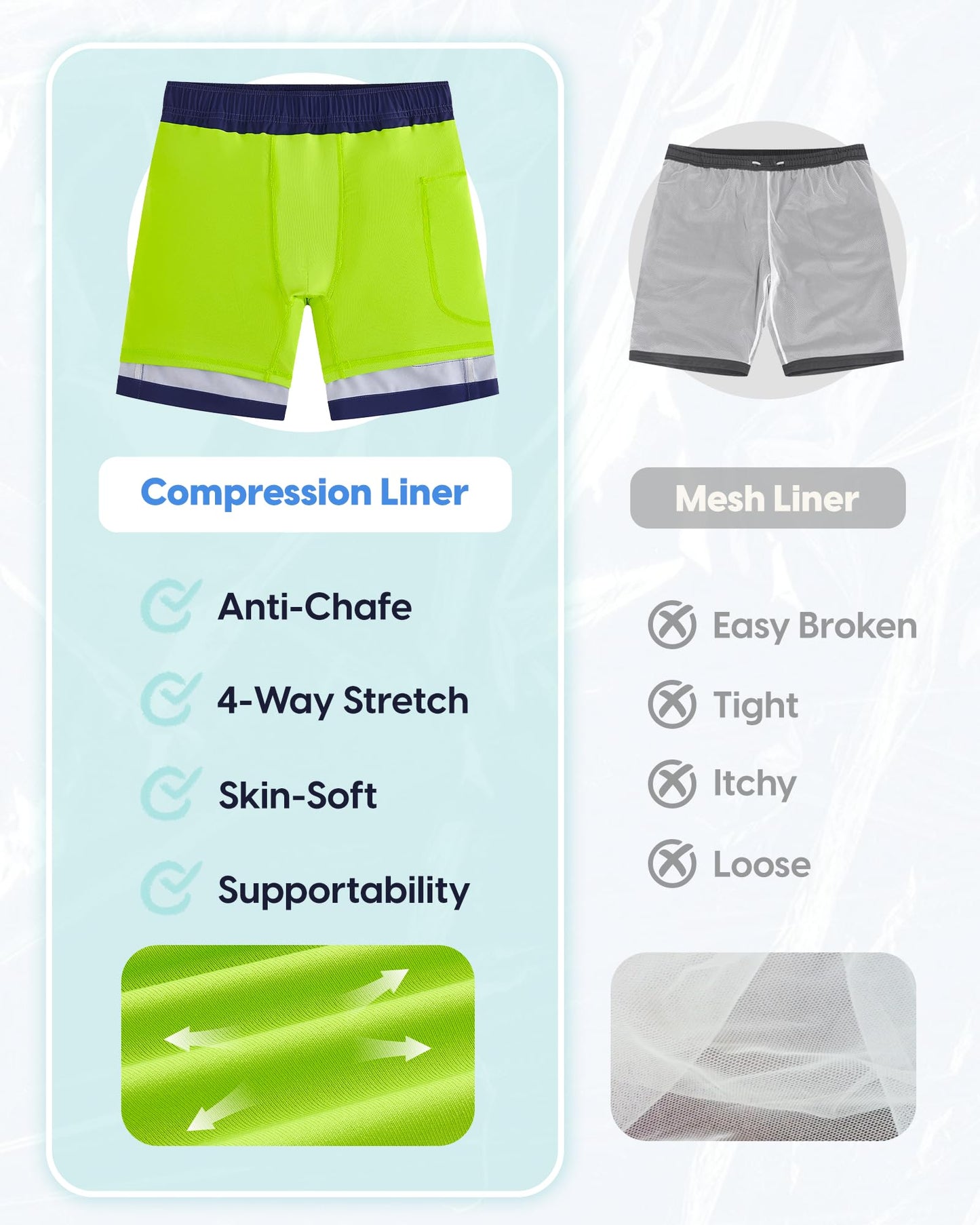 maamgic Boys Swim Trunks with Compression Liner Recycled Cargo Swim Shorts Stretch Teen Boy Bathing Suit with Pockets Dark Blue 10/12
