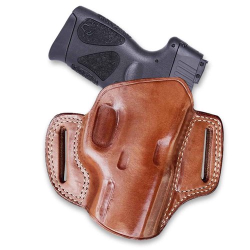 Premium The Ultimate Leather Pancake OWB Belt Holster Open Top Fits Taurus G3c 9mm Compact 3.20’’ BBL, Right Hand Draw, Brown Color #1565#