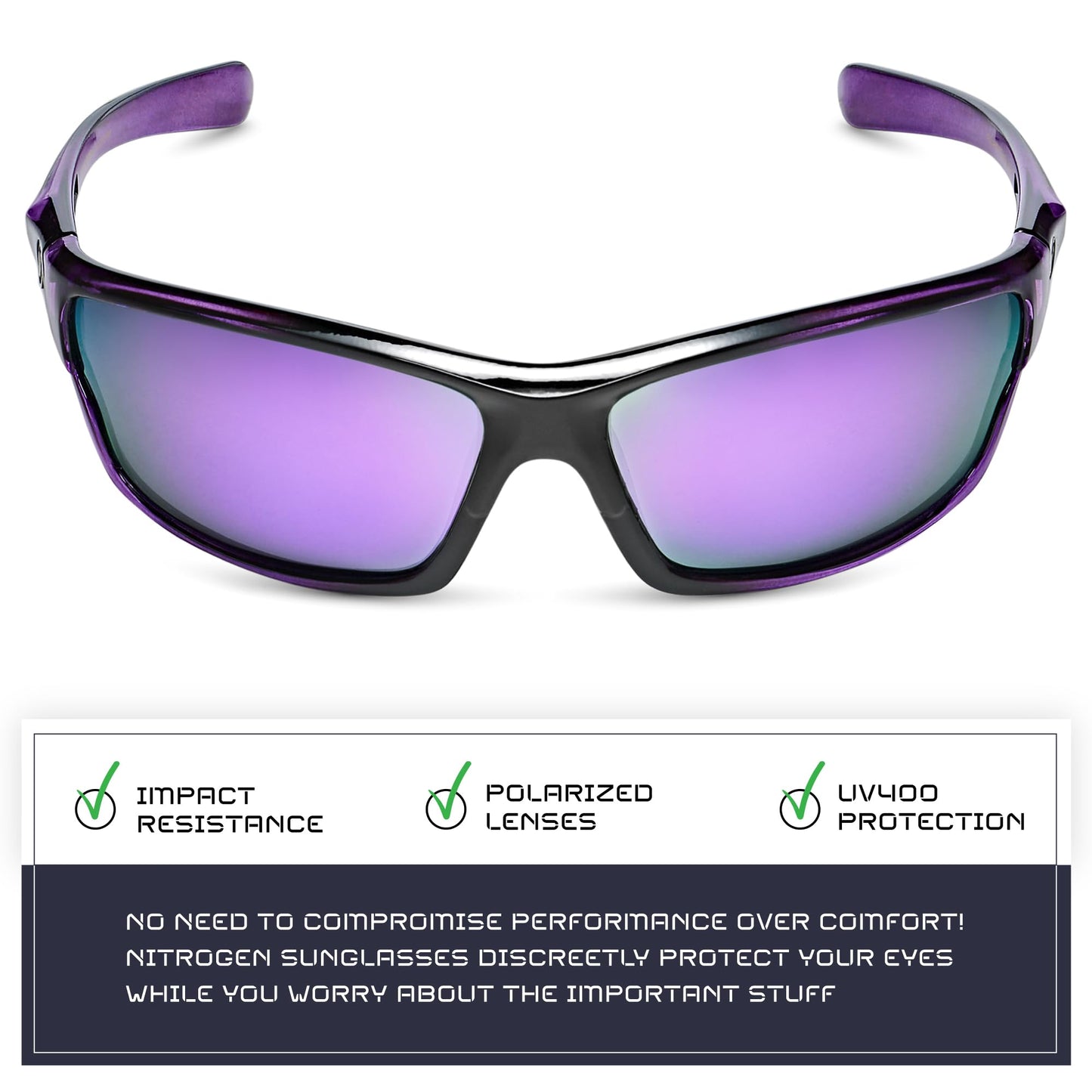 Nitrogen Polarized Wrap Around Sport Sunglasses for Men Women UV400 Driving Fishing Running Sun Glasses
