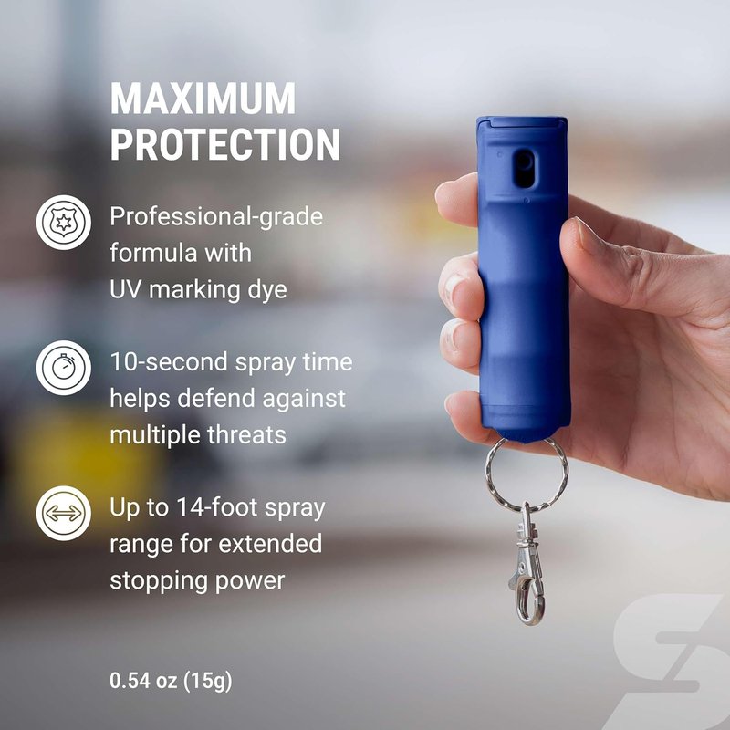 SABRE Pepper Gel Spray - Max Police Strength OC with UV Marking Dye | Fast Flip Top Safety, 14ft Range