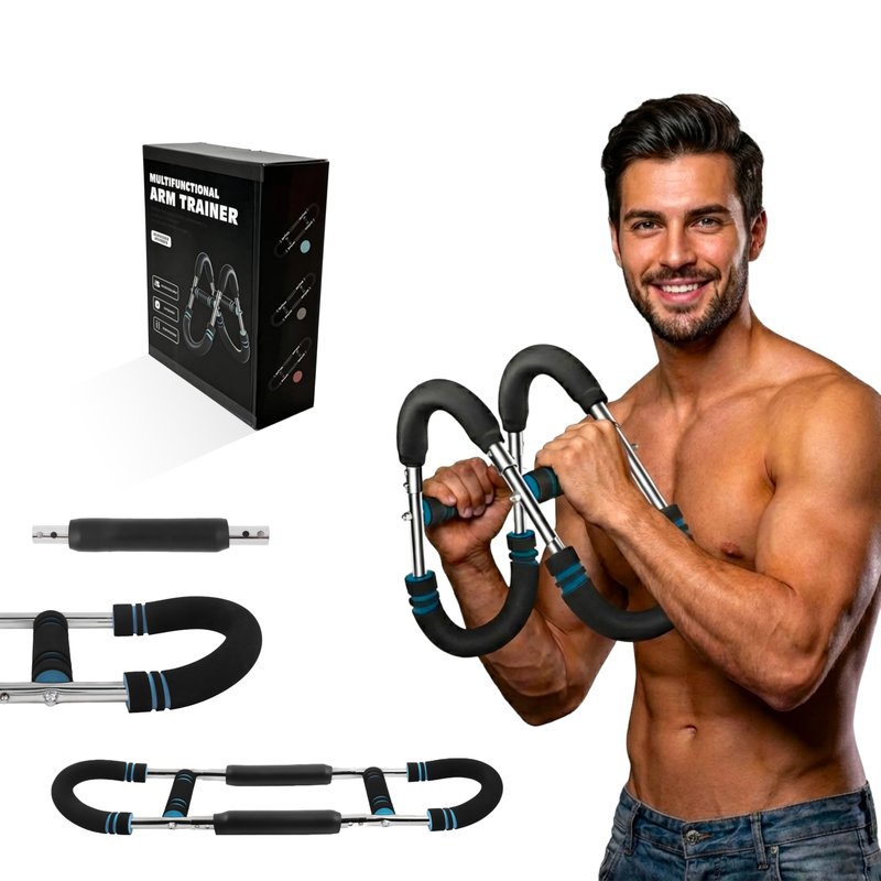 LEFFIK Adjustable Power Twister Bar, 40-130 lbs Arm Trainer for Men & Women, Chest and Arm Workout Bar for Upper Body Strength Training, Forearm Strengthener for Home Gym Fitness