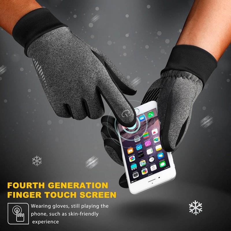 Winter Ski Gloves for Men & Women - Thermal Touch Screen Liner for Running, Cycling, Hiking | Warm & Versatile