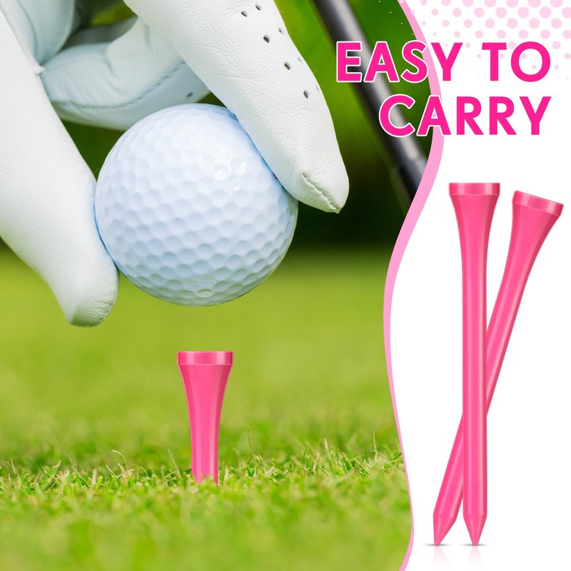 Jenaai 200 Pcs Golf Tees Bamboo Golf Tees Professional Golf Tees Bulk for Women Golf Club Accessories(2-3/4 Inch,Pink)