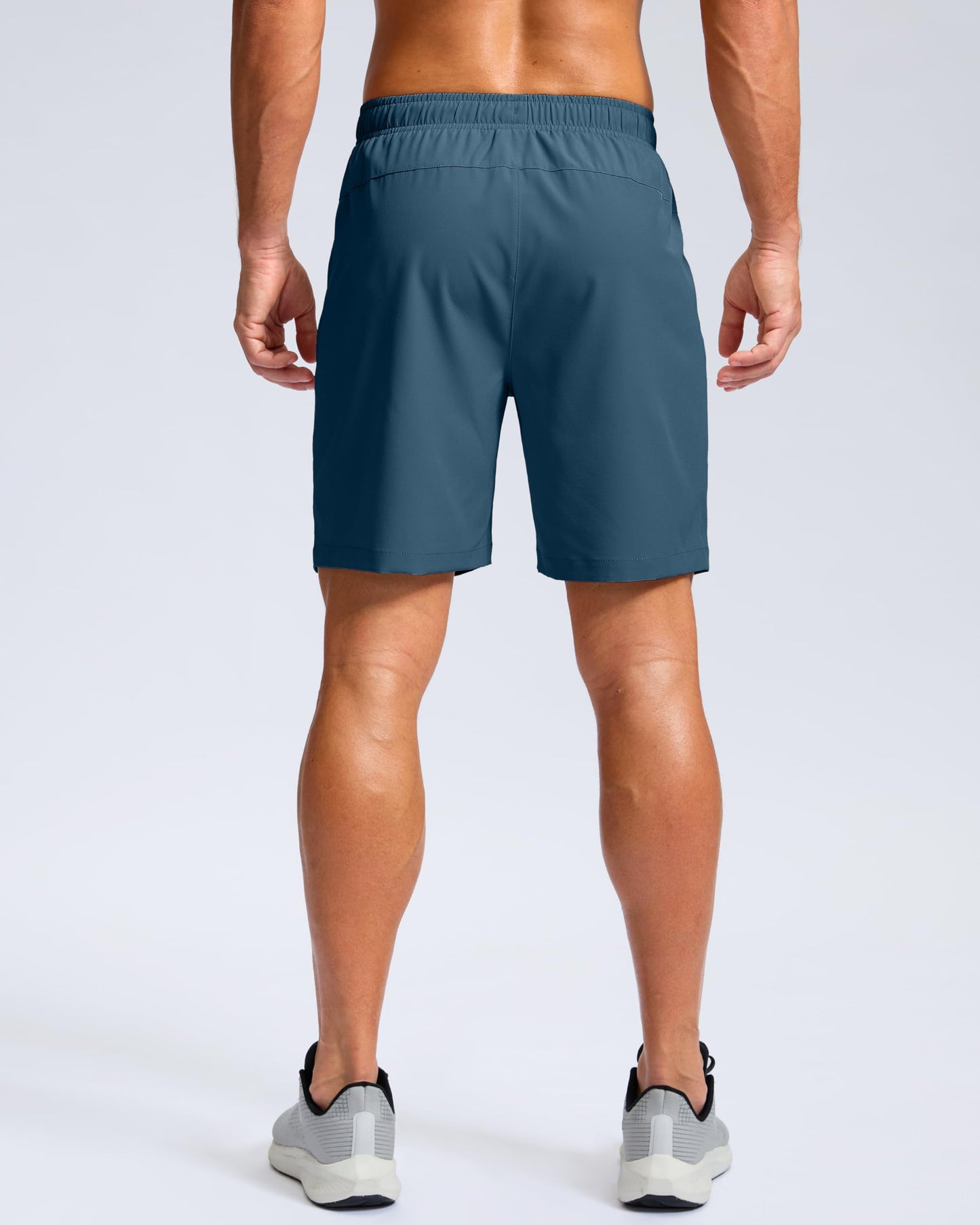 G Gradual Men's Athletic Running Shorts with Zipper Pockets Quick Dry 7"/ 5"/ 9" Workout Gym Shorts for Basketball Hiking(Dusty Blue,7M)
