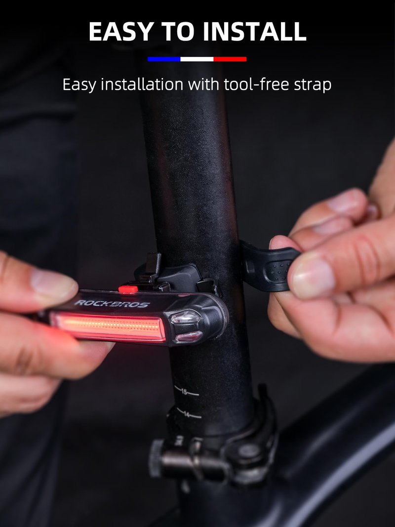 ROCKBROS Bike Tail Light USB Rechargeable LED Bike Rear Light 6 Modes IPX4 Bike Taillight for Night Riding