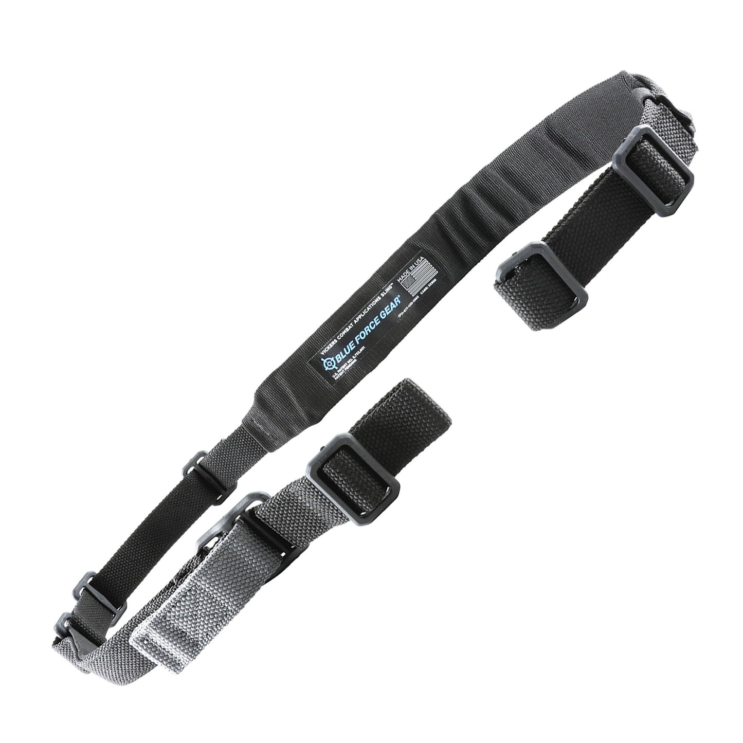 Blue Force Gear Vickers Padded Sling - 2-Point Tactical Rifle Sling - Nylon Hardware - Black