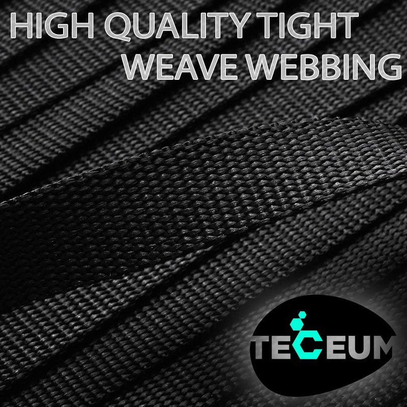 TECEUM 2 Inch Webbing – Black – 10 Yards – 2” Heavy-Duty Wide Webbing for Outdoors Indoors Crafting DIY Black