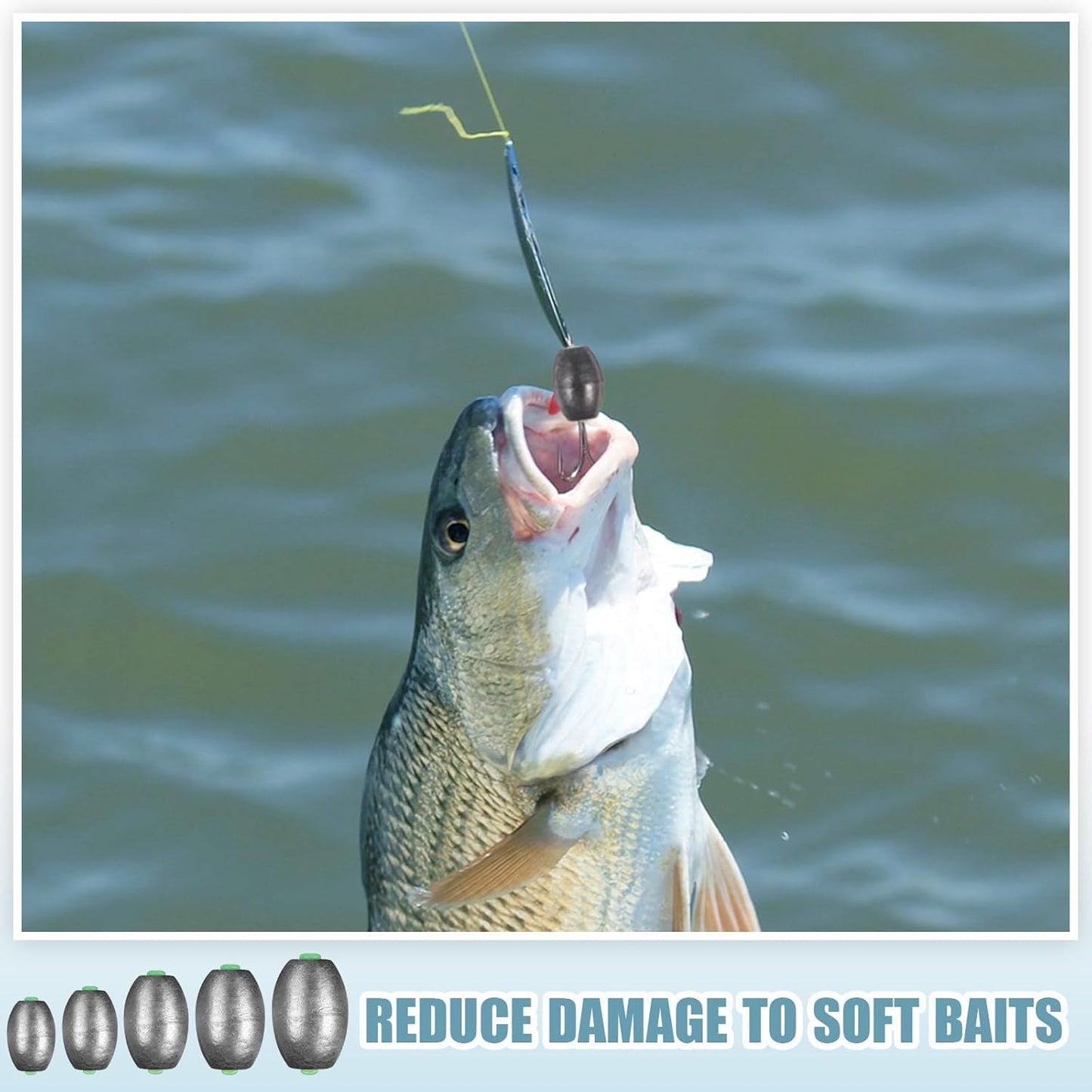 Fishing Sinkers Kit - Removable Oval Shape for Bass & Worm Tackle | Saltwater & Freshwater