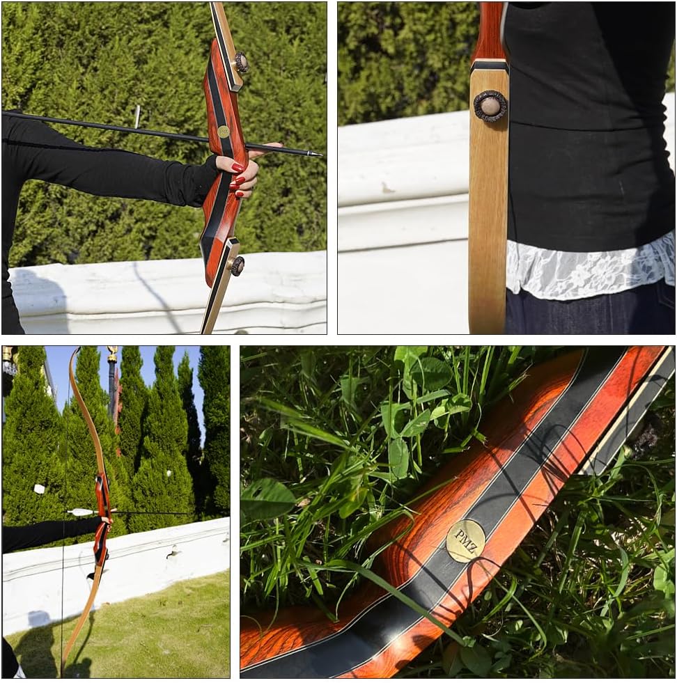PMZ Flame Z8 Takedown Recurve Bow - 60" Right-Handed Ergonomic Design for Adults | Ideal for Beginners & Advanced Archers (20-60 lbs)