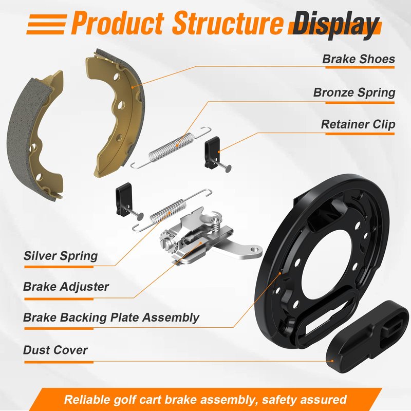 GODCTSUP Golf Cart Brake Assembly, Fits Precedent &DS 1995-Up and Tempo 2018-Up, Driver & Passenger Side Club Car Rear Brake Cluster, Club Car Brake Kit OEM# 101823301, 103380202