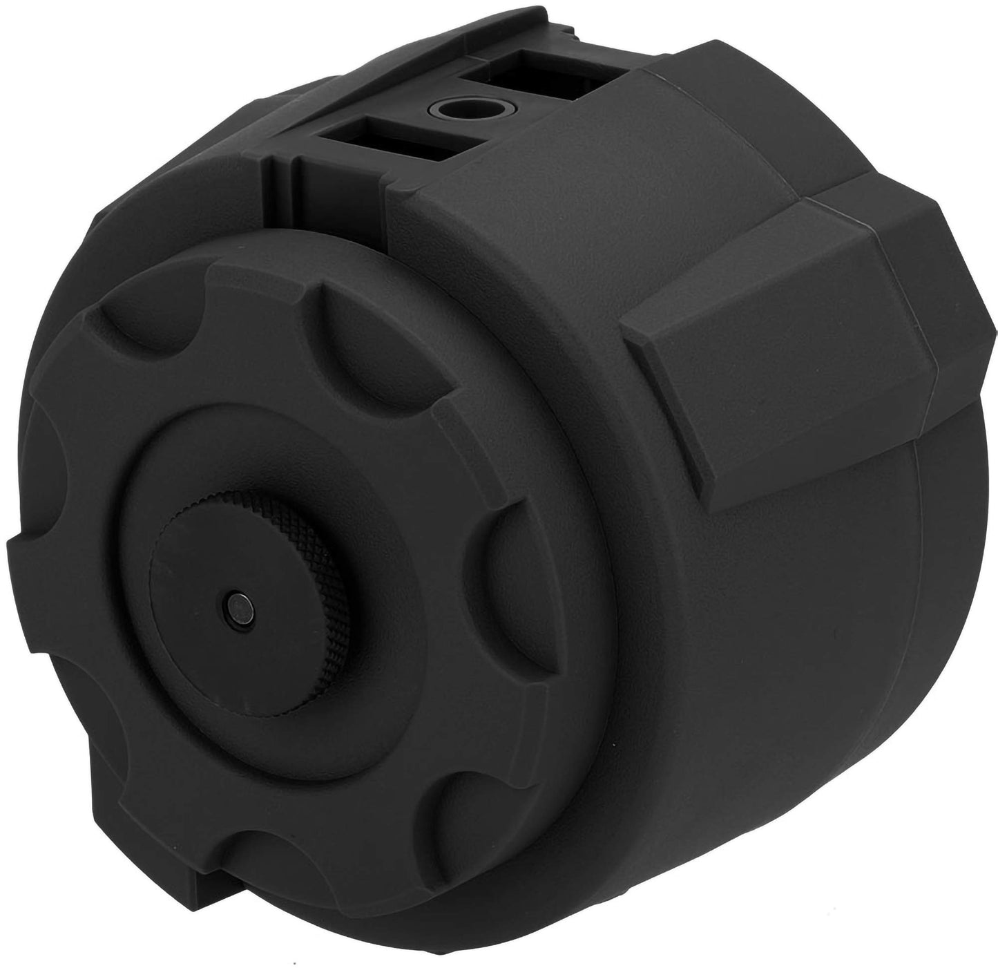 Evike Airsoft - Angel Custom 1500 Round Thunderstorm Electric Winding Drum Airsoft Mag (Model: Body Only/Black)