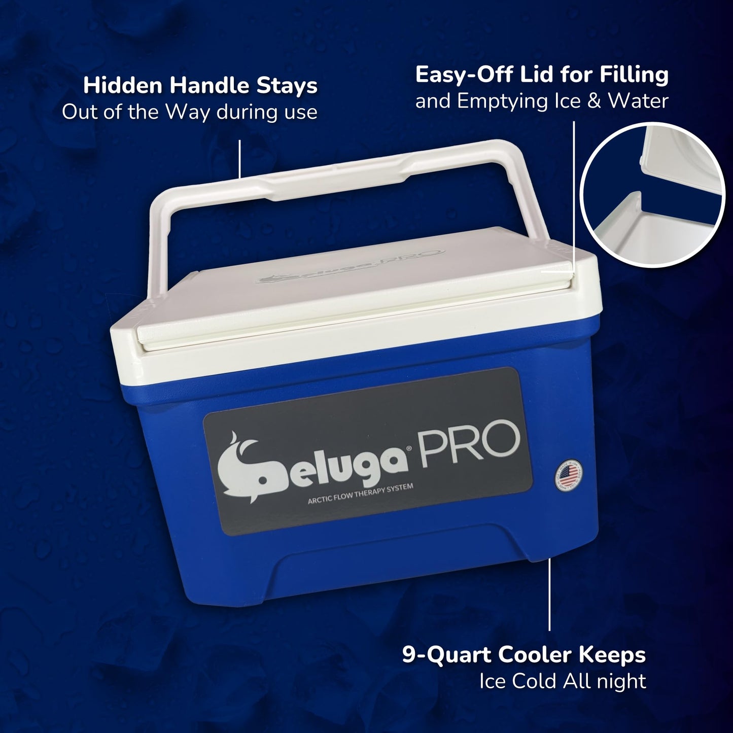 BelugaPRO Ice Machine for Knee After Surgery, Cold Therapy Knee Ice Machine with Programmable Timer, Joint Wrap, Lightweight 9 Quart Cooler, Quiet Pump, 3.0