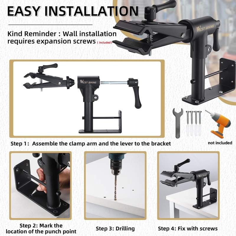 West Biking Bike Stand (Max 88lbs) for Maintenance with Adjustable Clamp, Bike Repair Stand for Easy Maintenance of Road and Mountain Bikes, Bike Rack for Bike Tools & Maintenance
