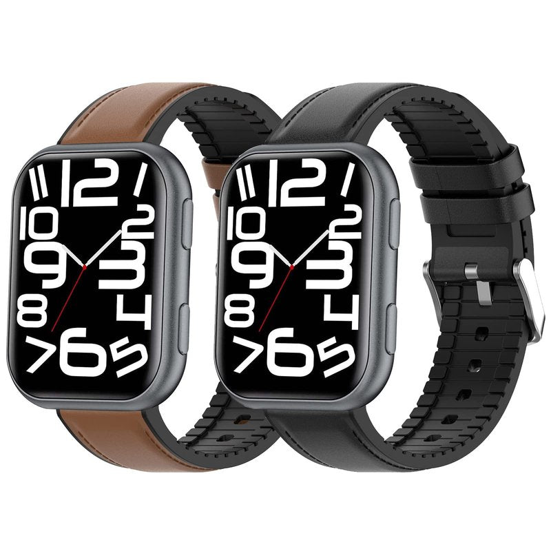 2 Pack Compatible with GloryFit T80 T70 T60 T50 P99 P98 Bands, Soft Silicone Leather Replacement Wristand for GloryFit Smart Watch Accessories