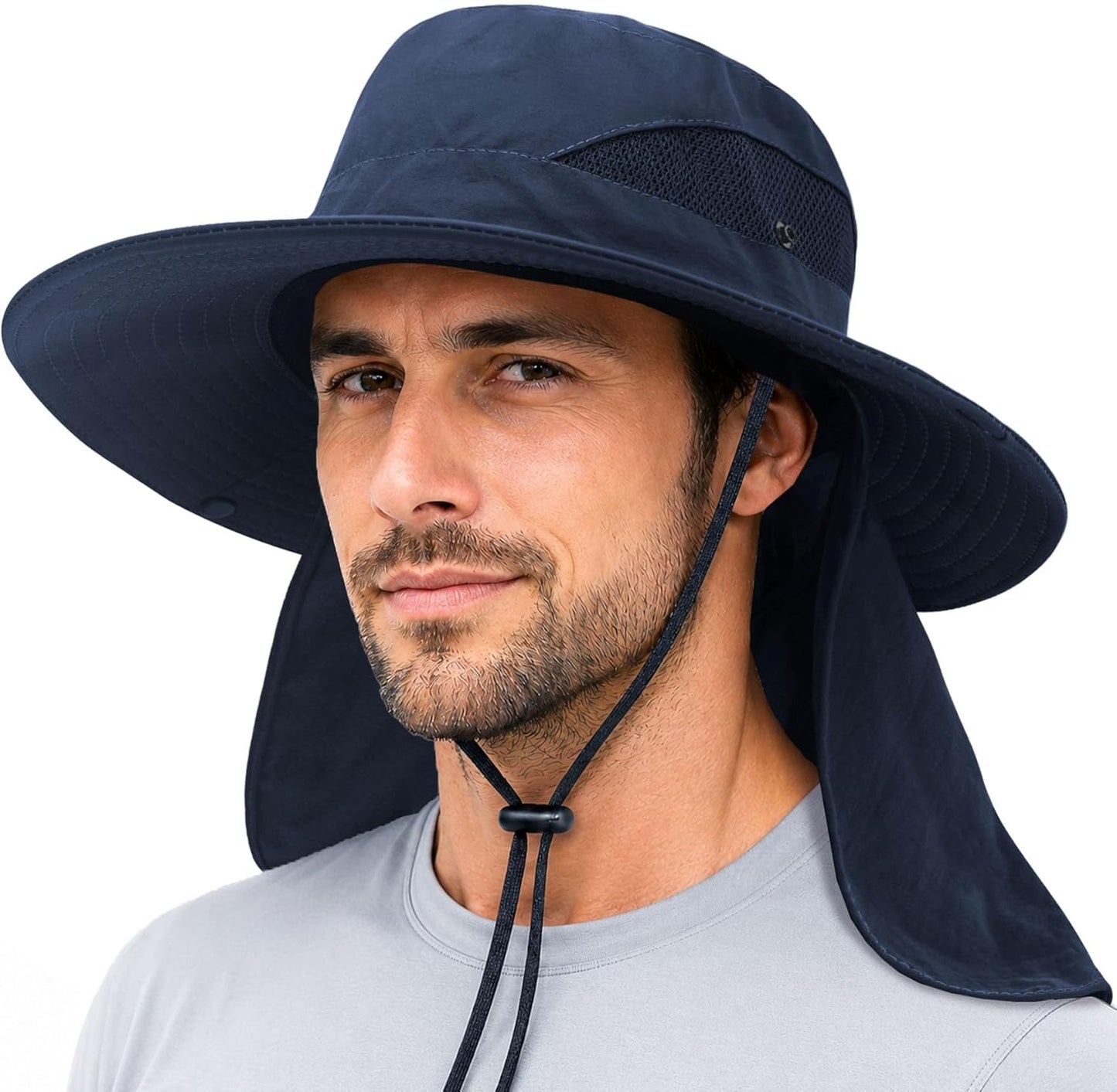 Sun Bucket Hat for Men & Women - UV Protection Wide Brim Fishing & Safari Hat | Adjustable Neck Flap