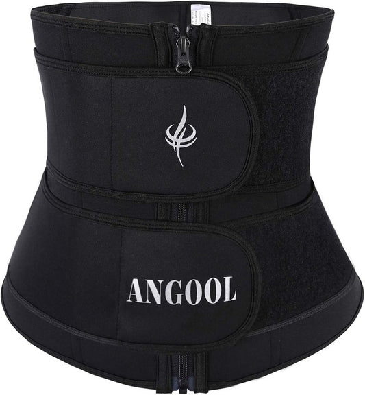 Neoprene Waist Trainer for Women - Plus Size Trimmer Belt | Sauna Sweat Corset Cincher with Zipper