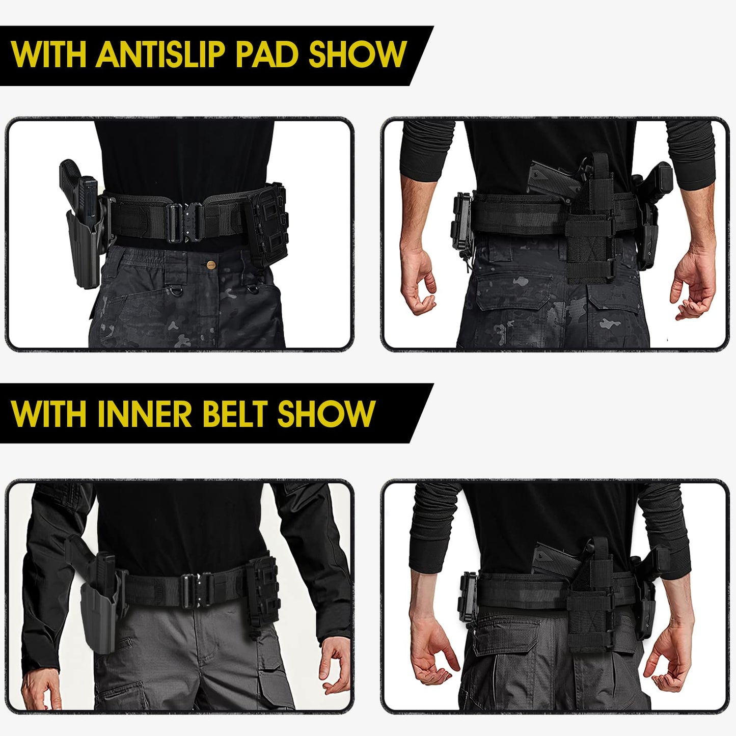 AIKATE Tactical Molle Gun Belt, 1.75 & 2.25 Inch Inner & 2.0 Inch Heavy Duty War Belt