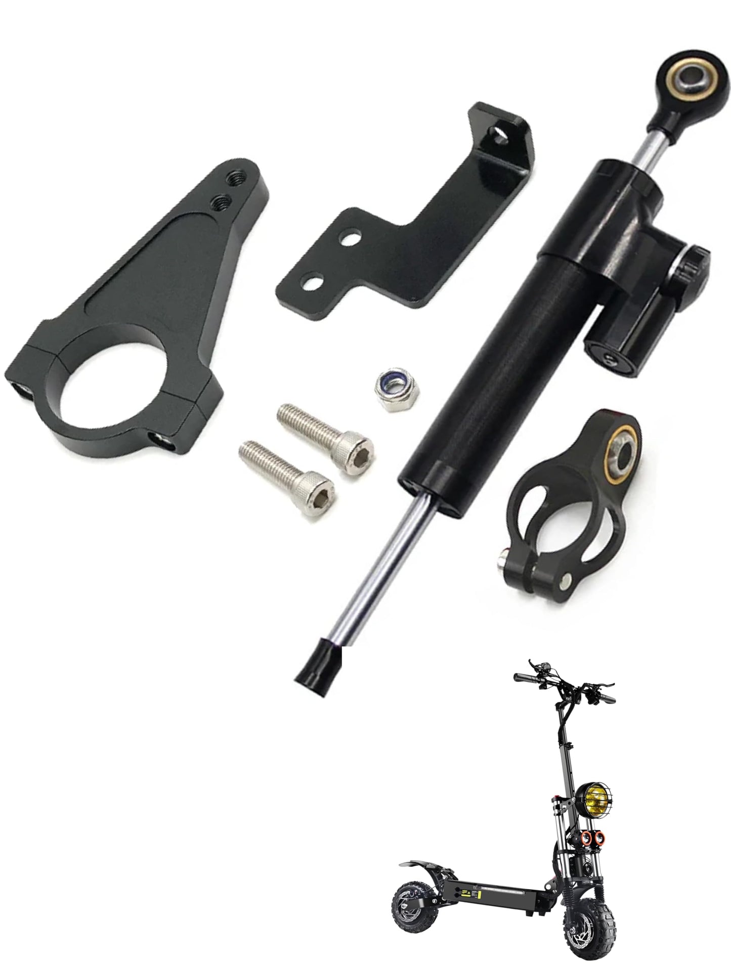 V7 Electric Scooter Shock Absorber Auxiliary Steering Bracket Steering Damper High-Speed Dual Drive Electric Scooter Steering Kit Suitable V7/Teewing X5 BOYUEDA/Yume/TIFGALOP