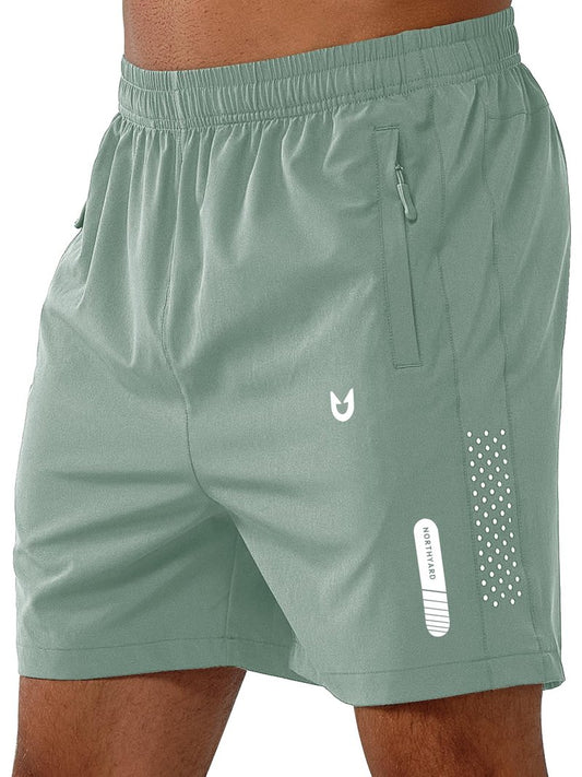 NORTHYARD Men's Athletic Running Shorts Gym Workout 7"/9"/5" Quick Dry Lightweight Sports Basketball Tennis 3 Zipper Pockets LODENFROST-5inch L