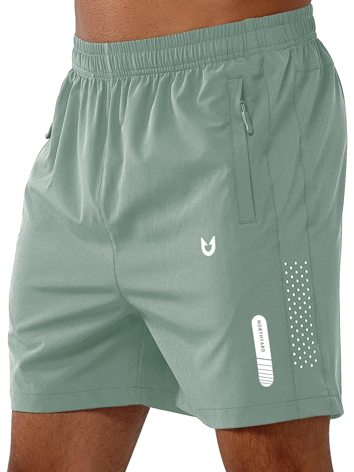 NORTHYARD Men's Athletic Running Shorts Gym Workout 7"/9"/5" Quick Dry Lightweight Sports Basketball Tennis 3 Zipper Pockets LODENFROST-5inch S