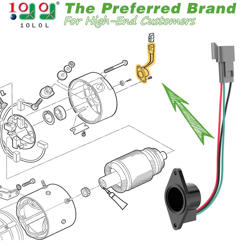 10L0L Golf Cart IQ Speed Sensor with High Speed Magnet for Club Car DS & Precedent 2004+ 48V Electric Carts, Fits ADC Motor, Replaces OEM 102704901 102265601, Easy Install