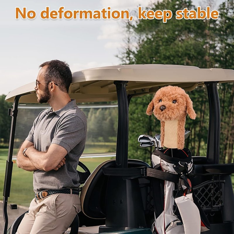 Bozily Dog Golf Club Head Covers, Driver and Fairway Wood Headcovers, Funny Animal Head Covers with Cute Doodle Design, Unique Gift for Golfers, Men, Women, Dad, Husband