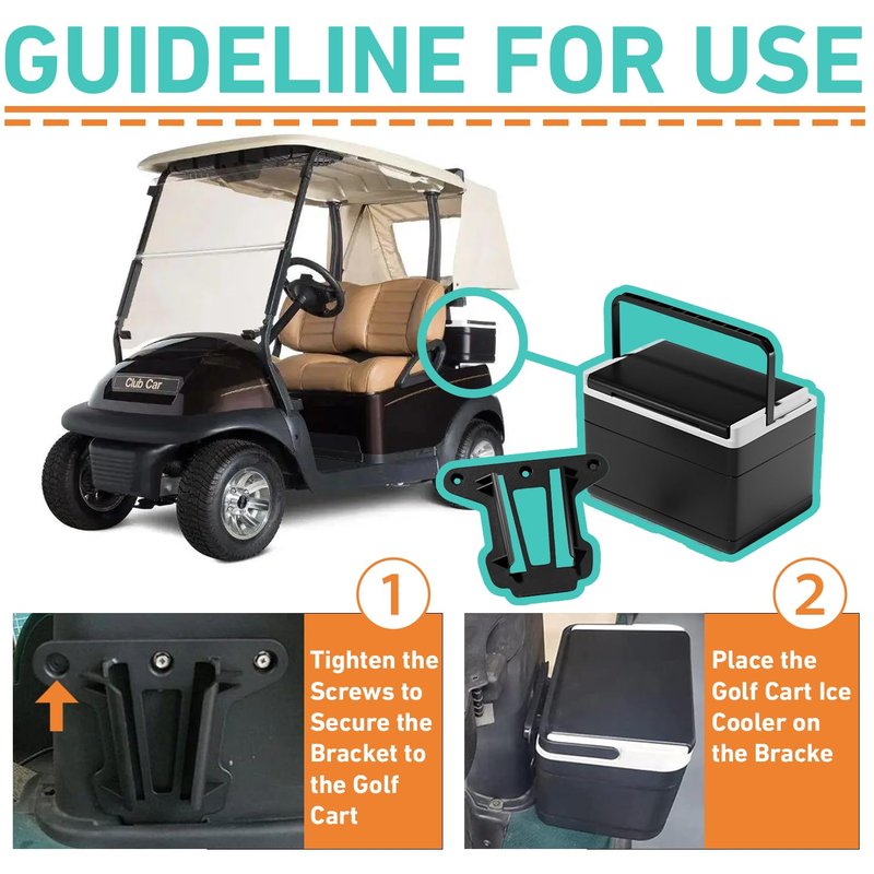FIXHAWK Club Car Cooler Mounting Bracket Kit for Club Car Precedent, Tempo and Onward Golf Cart,Replace OEM#103886801