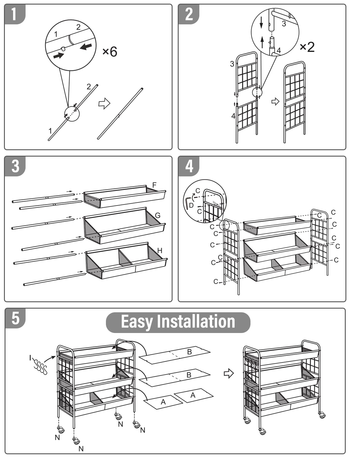 StorageWorks Sports Equipment Organizer with Hooks, Ball Rack Organizer with Wheels, 3-Shelf Ball Rack for Basketball, Football, Volleyball, Large