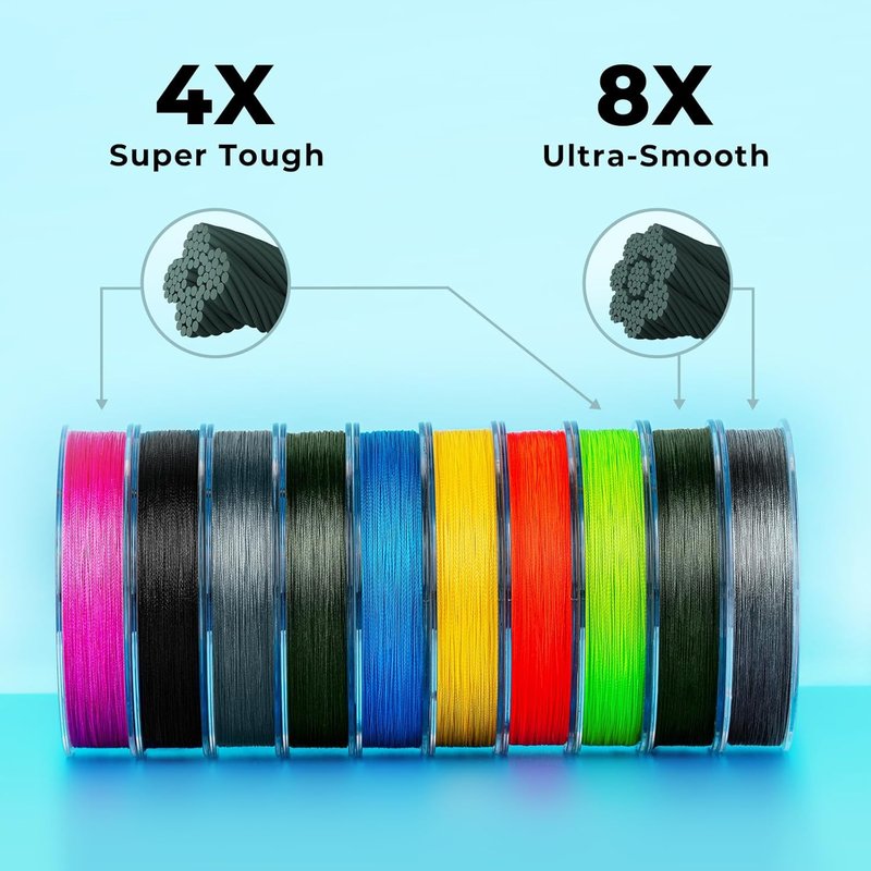 Calamus Braided Fishing Line - Abrasion-Resistant 4 Strand Superline | Thin Diameter Zero Stretch
