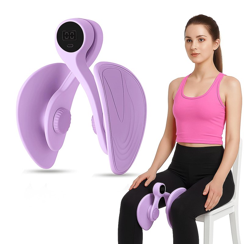 Thigh Hip Trainer Kegel Exerciser 0-120 Lbs Adjustable Resistance, Pelvic Floor Exercise Devices, Inner Thigh Exerciser for Women Men, Thigh Exercise Equipment (Purple)