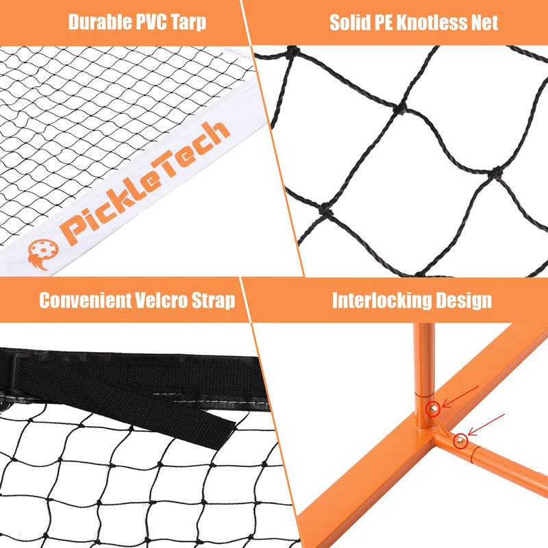 PICKLETECH 4.0 Slim Version 2in1 Portable Pickleball Nets Outdoor Game, 22ft 11ft Pickleball Net-USAPA Regulation Size-Half Court Pickle Ball Net System with Carrying Bag for Driveway