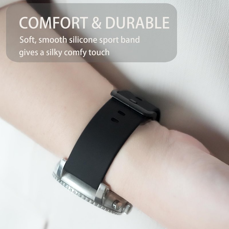 Lamshaw Compatible for Amazfit Helio Bands, Quick Release Silicone Replacement Soft Band Wristbands Straps with Stainless Steel Buckle Compatible for Amazfit Helio Fitness Tracker Wristband (Black)