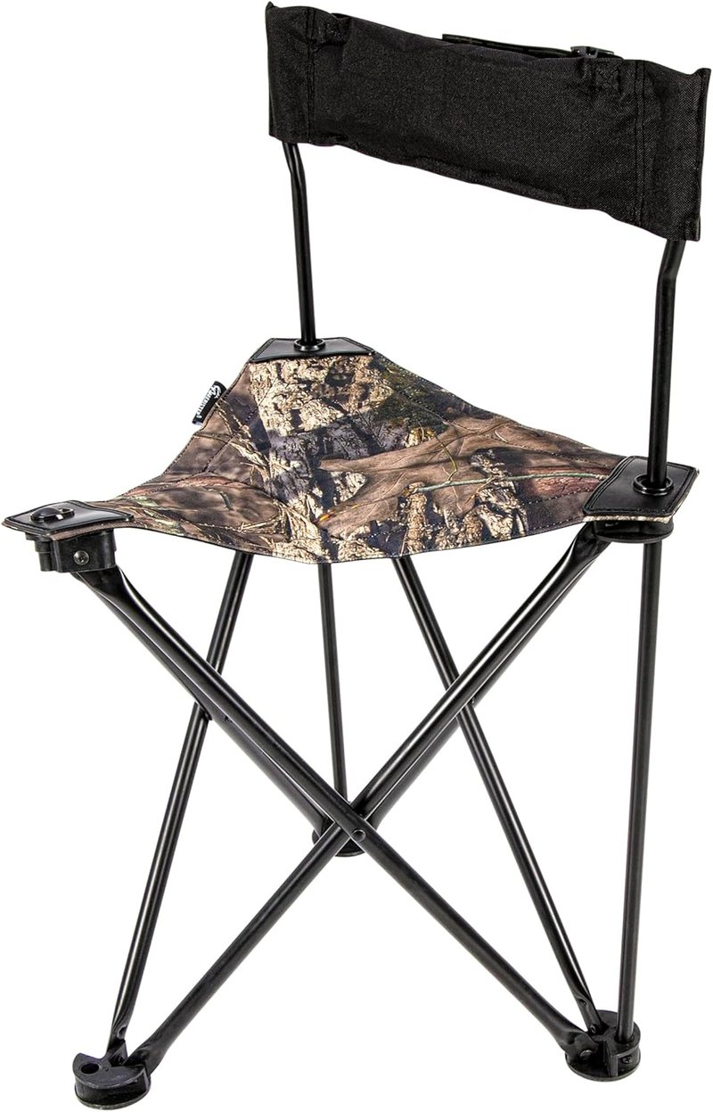 Portable Folding Hunting Tripod Blind Chair - Lightweight Design with Backrest | Mossy Oak Break-Up Country