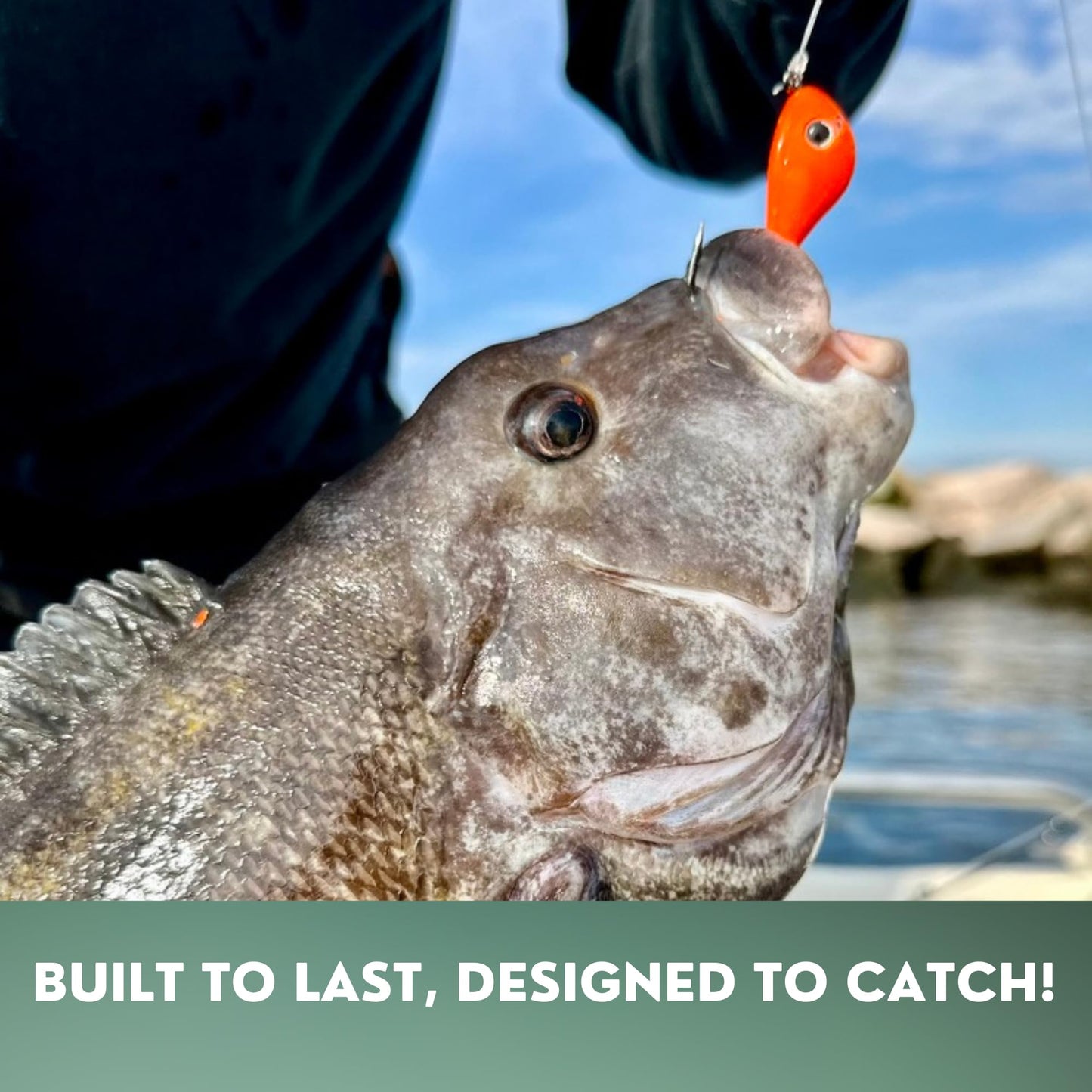 Rock Bottom Jigs™ - 0.5 oz, Chartreuse Glow, Premium Saltwater Fishing Jig for Blackfish (Tautog), Sheepshead, Grouper - Wide-Body Design for Less Snag - VMC Hooks & Durable Construction - 2 Pack