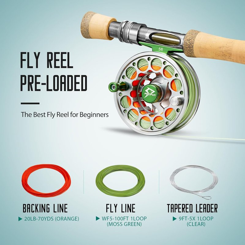 Piscifun Fly Fishing Reel - CNC-Machined Aluminum Alloy Design | Lightweight & Durable