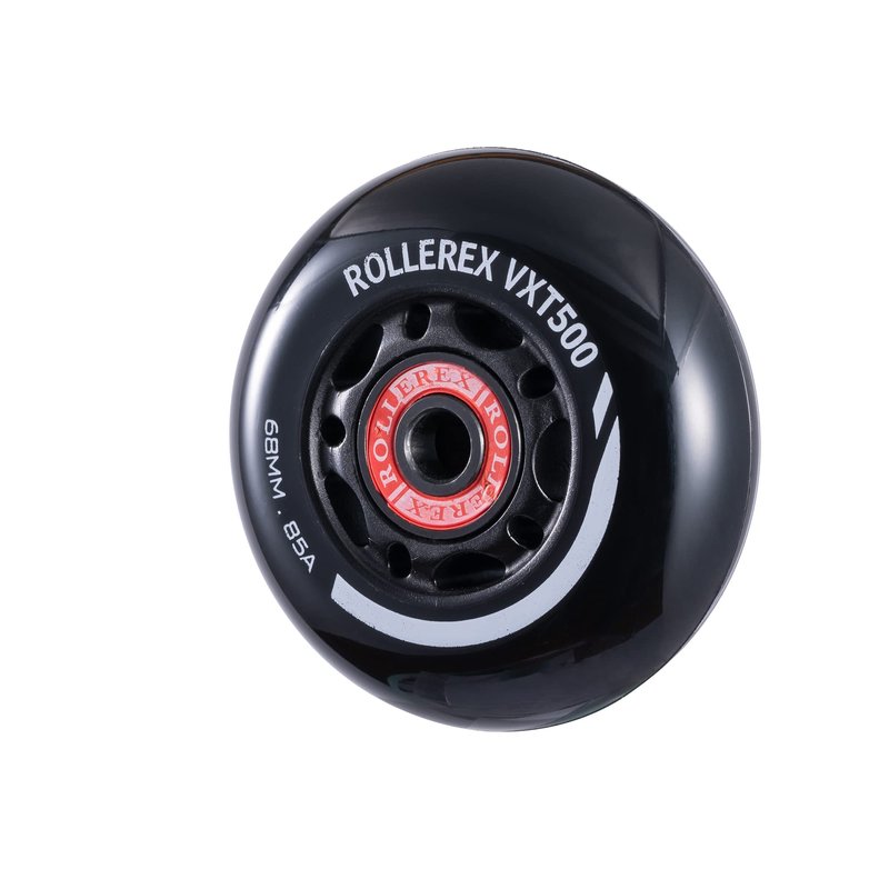 Rollerex VXT100 85A Kids RipStik/Inline Skate Wheels (2-pack w/bearings, spacers and washers) (Use on Hockey Roller Blades) - Can Be Used As RipStik Caster Board Wheel Replacements (68mm)