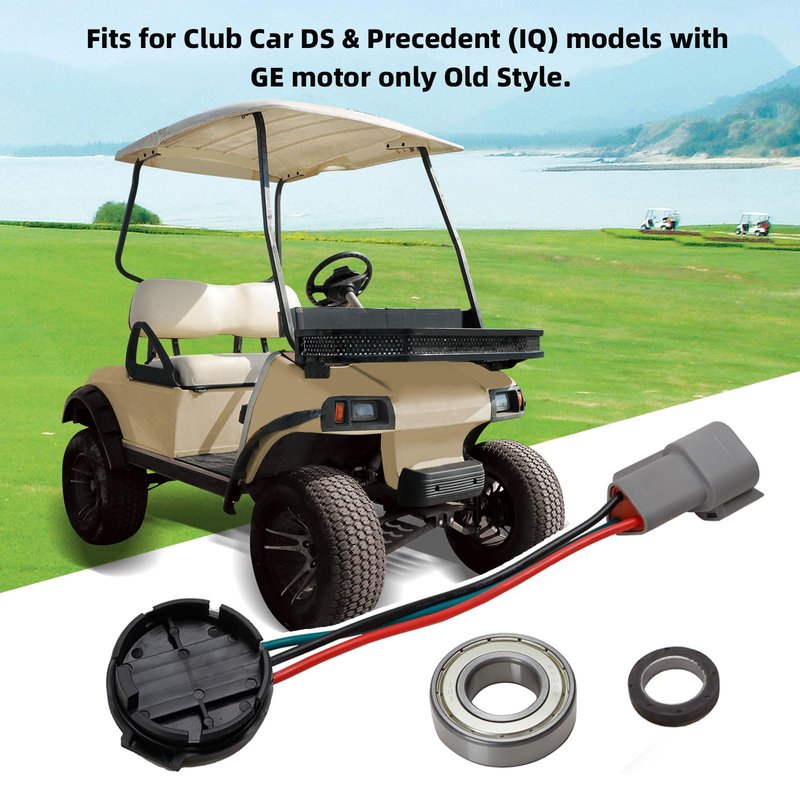 Roykaw 48V Speed Sensor Kit for Club Car DS & Precedent (IQ) with GE Motor 2004-up Golf Cart, Old Style, Includes Speed Sensor, GE Magnet, Seal Bearing, OEM# 102265601