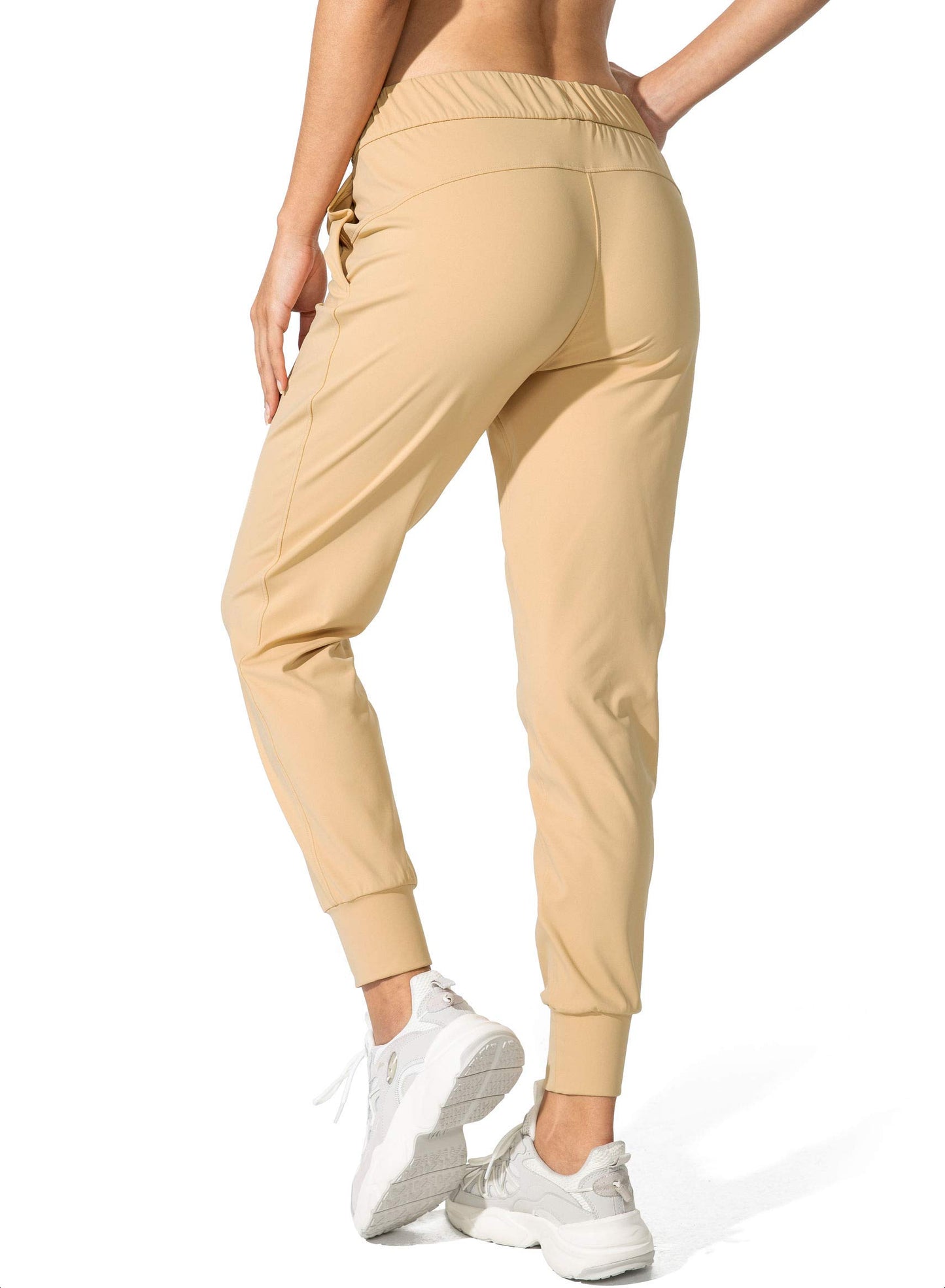 SANTINY Women's Joggers Pants Pockets Drawstring Running Sweatpants for Women Lounge Workout Jogging(Beech Wood_S)