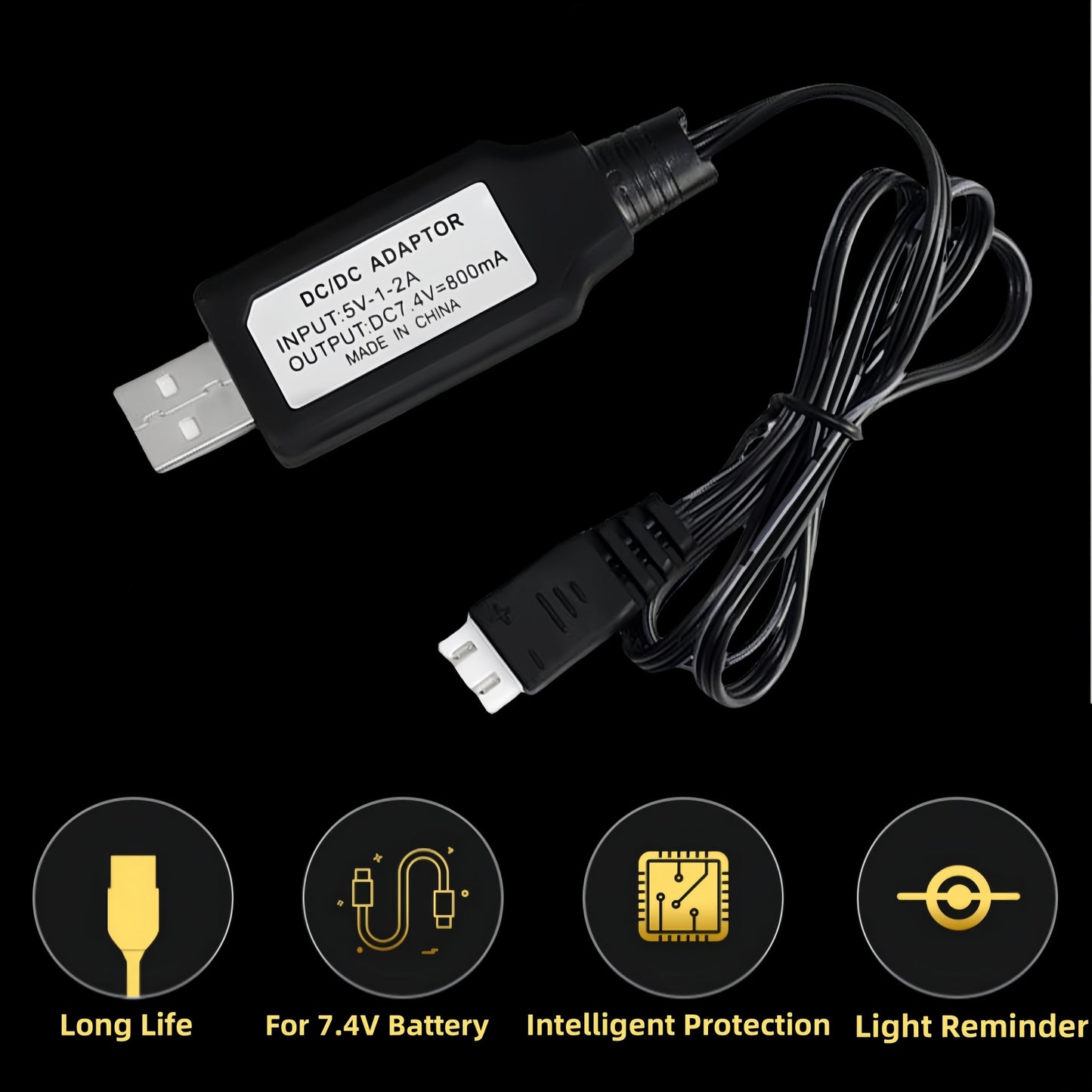 Cecicebb Airsoft Battery 1800mAh 7.4V Lipo Battery Pack with Mini Tamiya Plug 30C Rechargeable 2S Lipo Batteries for Airsoft Model Rifle
