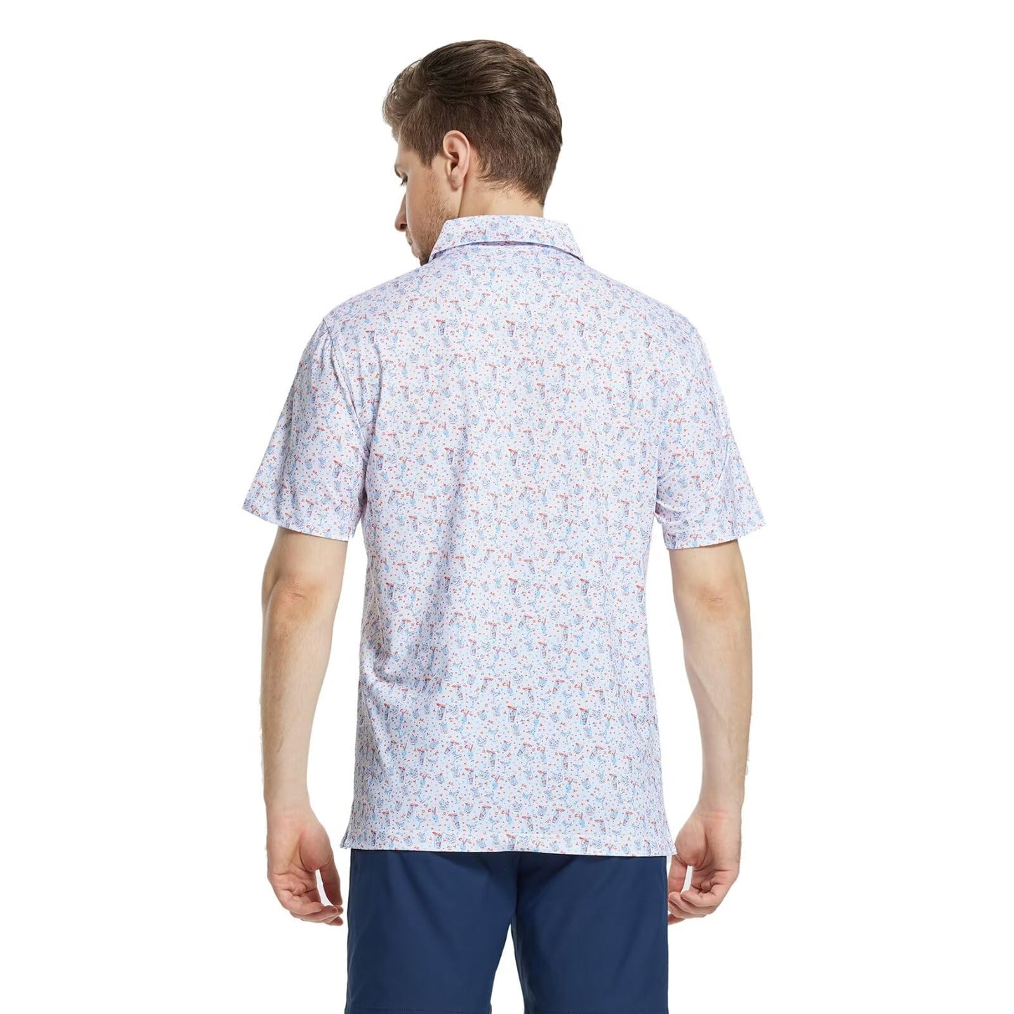 M MAELREG Golf Shirts for Men Dry Fit Print Patterns Performance Moisture Wicking Mens Polo Shirts Short Sleeve