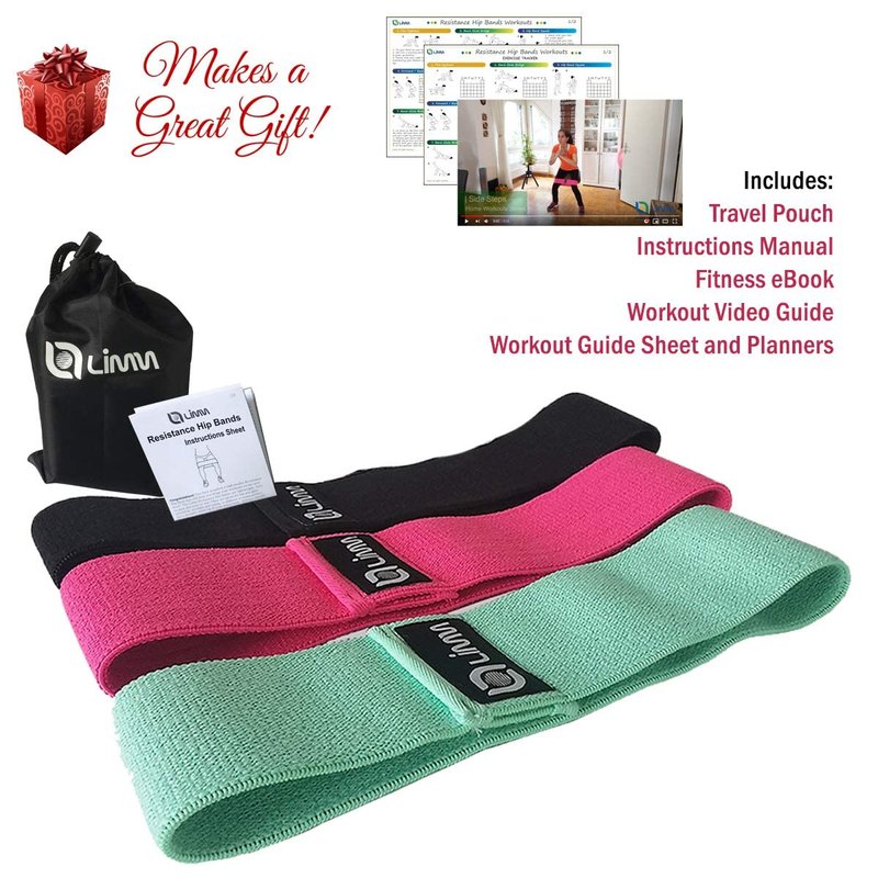 Limm Resistance Bands for Legs and Butt - Booty Hip Bands for Working Out - Fitness Loops to Activate Thighs, Glutes and Core - Premium Elastic Non-Slip Cotton Fabric