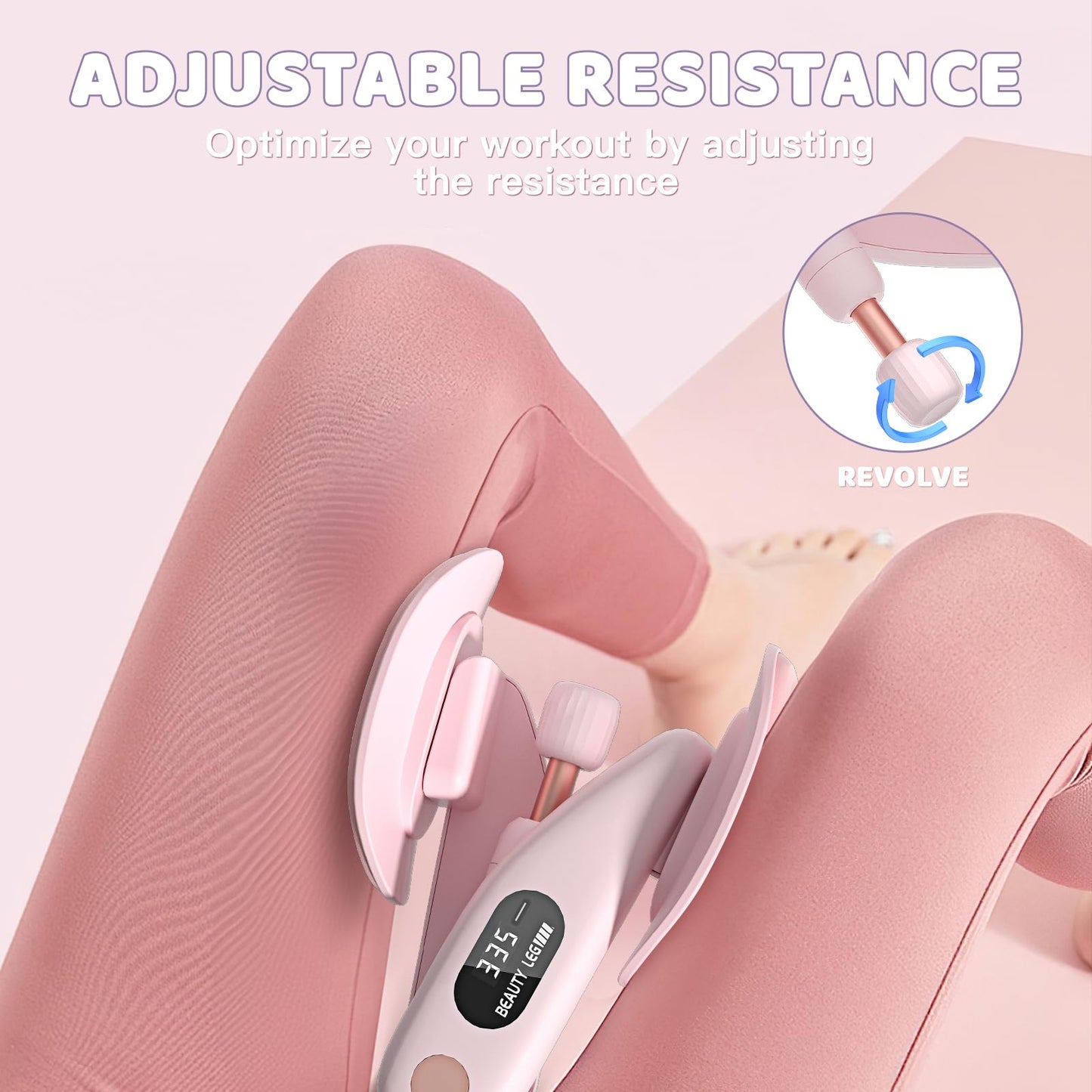 Augot Thigh Master Thigh Exerciser for Women, Inner Thigh Exerciser with LED Counting Display, Adjustable Resistance Hip and Pelvis Trainer, Kegel Thigh Exercise Equipment for Women Home Gym