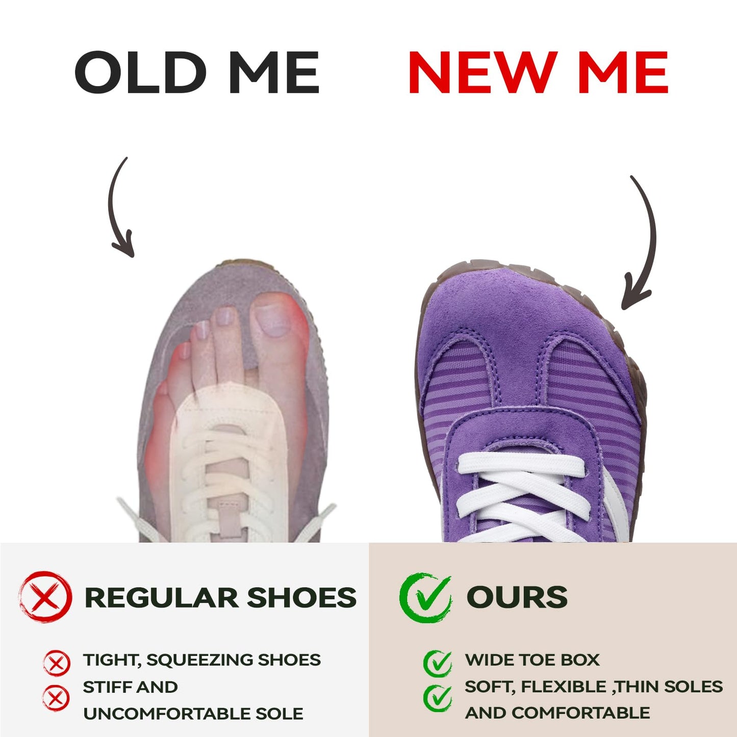 Barefoot Shoes Women Casual Sneakers,Wide Toe Box Shoes Women Zero Drop Barefoot Shoe Men,Minimalist Trail Running Shoe,Non-Slip Lightweight Breathable Comfortable Fashion Walking Hiking Shoes Unisex