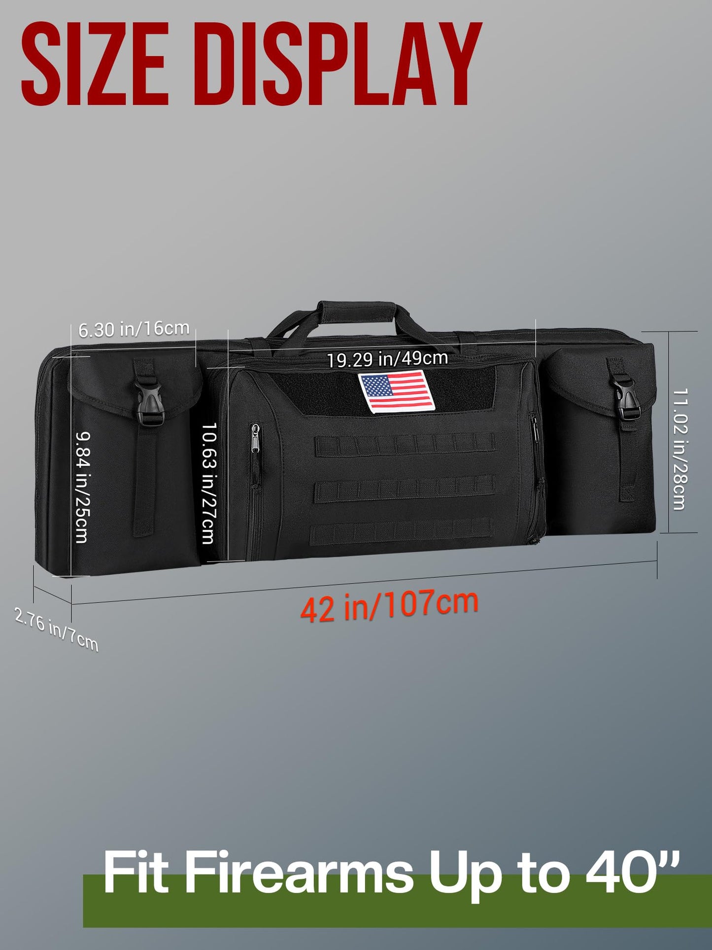 Espmotic 42" Double Rifle Case Soft Bag - Long Gun Backpack for 2 Rifles & Pistols, Padded Range Bag, Heavy Duty Waterproof for Hunting Shooting