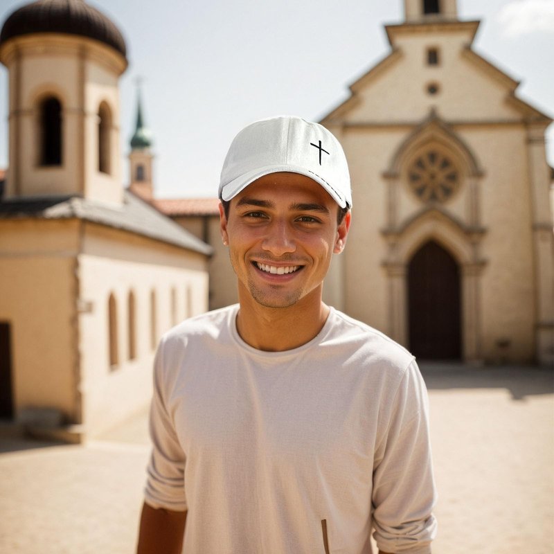 Christian Hats for Men Women, Cross Jesus Hat, Religious Gifts Redeemed Baseball Cap White