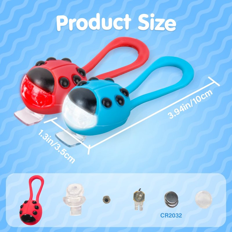 Gofimyee 2 Pack Kid Bike Light, for Kids Scooter, Waterproof with 3 Light Modes for Kids Scooter or Bycycle