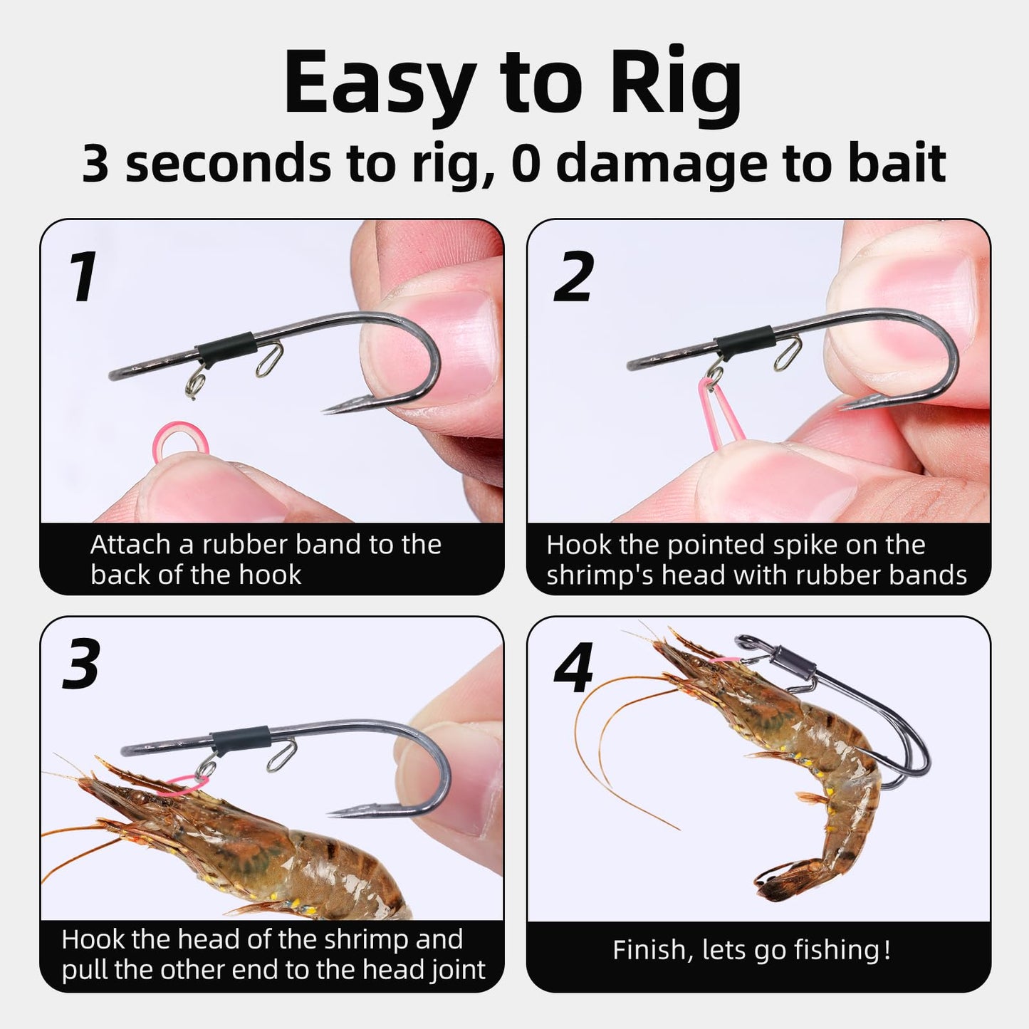 9KM DWLIFE Live Shrimp Fishing Hooks10Pcs Double Fishing Hooks Lure Magnetic Hooker Catfish Bass Hooks Fishing Lures Saltwater