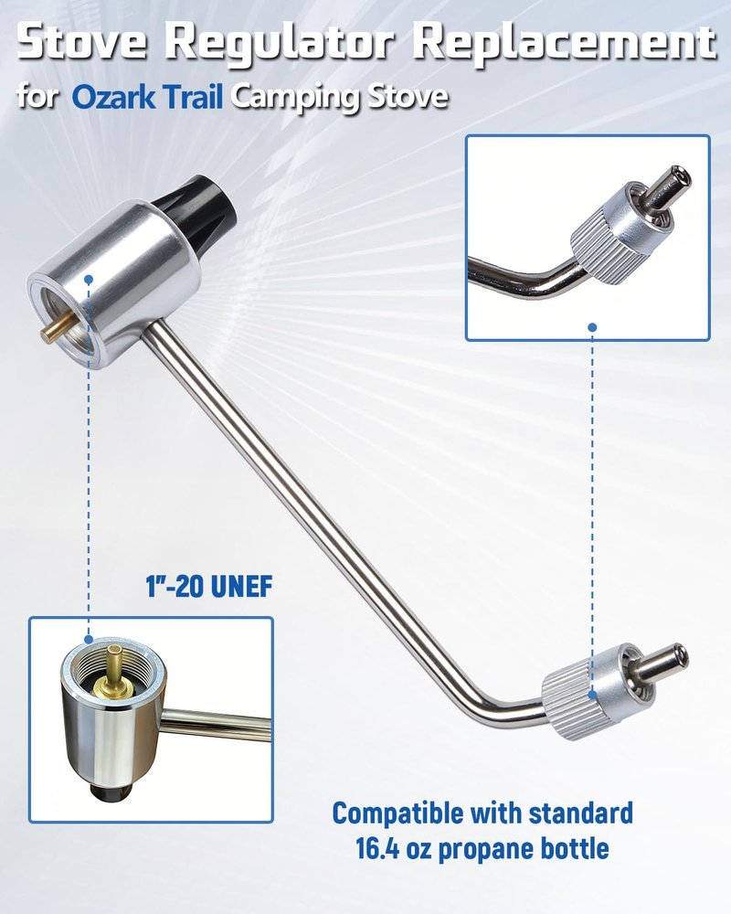 Propane Regulator Adapter Replacement for Ozark Trail 2-Burner Camping Stove GCT2220W, Compatible with Ozark Trail Camp Stove Regulator